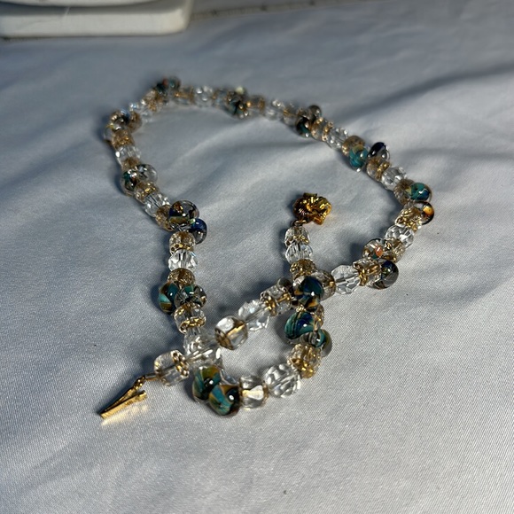 Vintage Crystal and art glass bead necklace - Picture 6 of 10